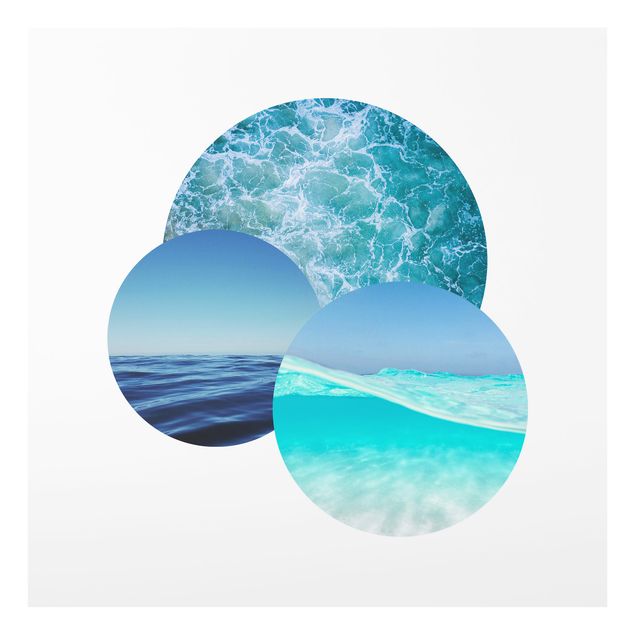 Deko Fotomontage Ozeane im Kreis