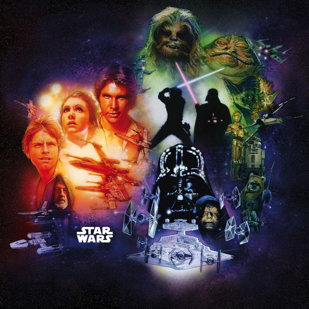 Wanddeko Büro Star Wars Classic Poster Collage
