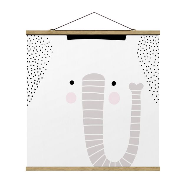 Wanddeko Babyzimmer Tierpark mit Mustern - Elefant