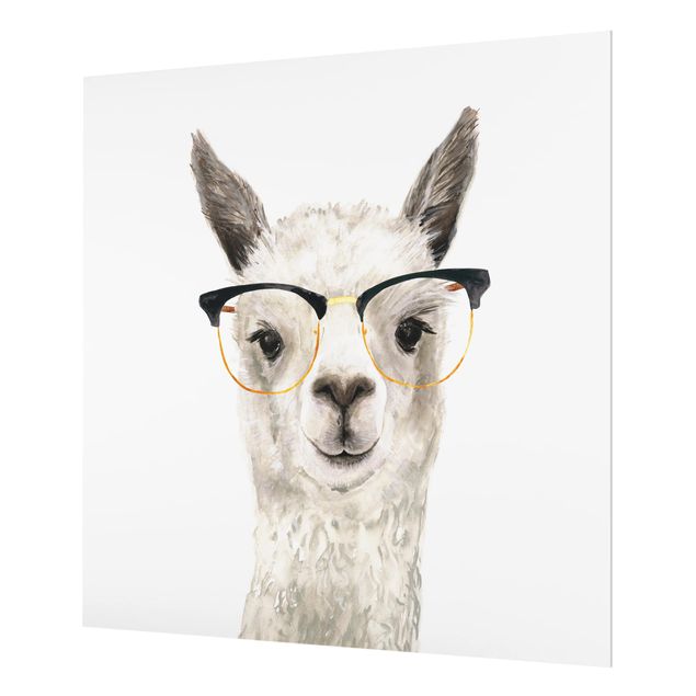 Wohndeko Tiere Hippes Lama mit Brille I