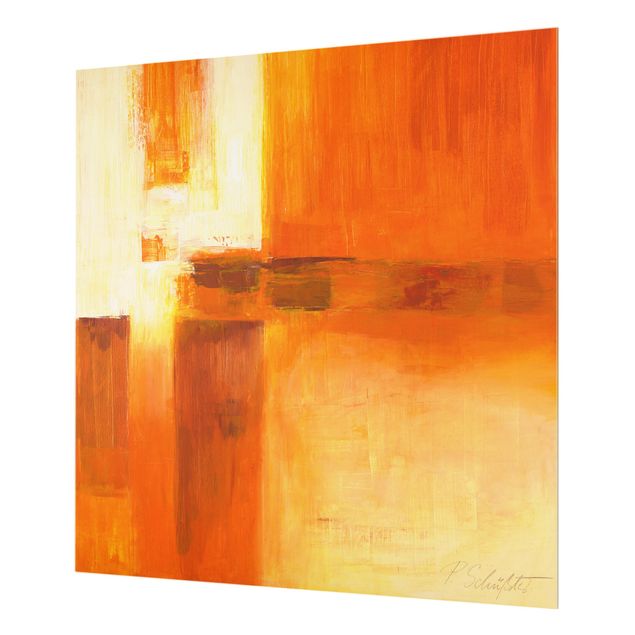 Deko Malerei Komposition in Orange und Braun 01