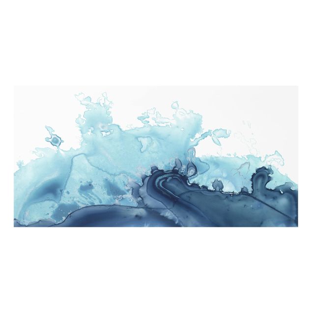 Deko Aquarell Welle Aquarell Blau I
