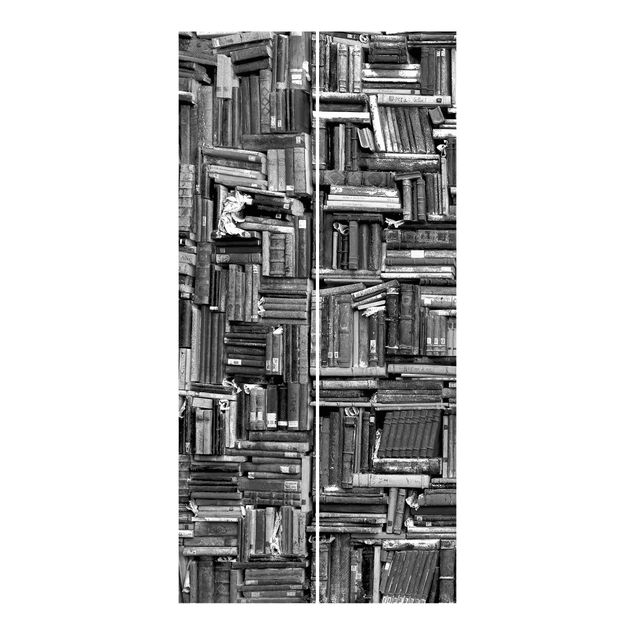 Wanddeko Esszimmer Shabby Bücherwand schwarz weiß