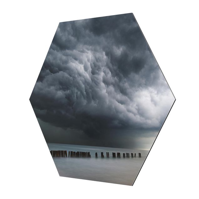 Wanddeko Treppenhaus Sturmwolken über der Ostsee