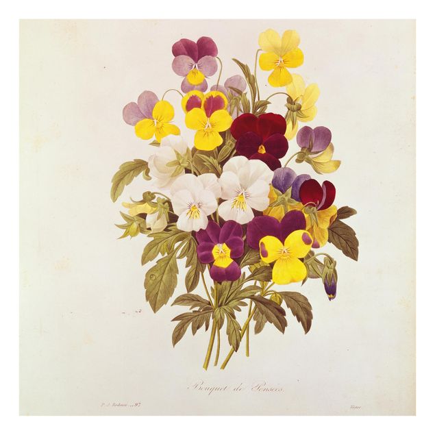 Wanddeko Blume Pierre Joseph Redouté - Ein Bund von Stiefmütterchen