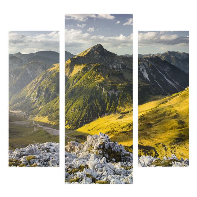 Italien Bilder auf Leinwand Berge und Tal der Lechtaler Alpen in Tirol