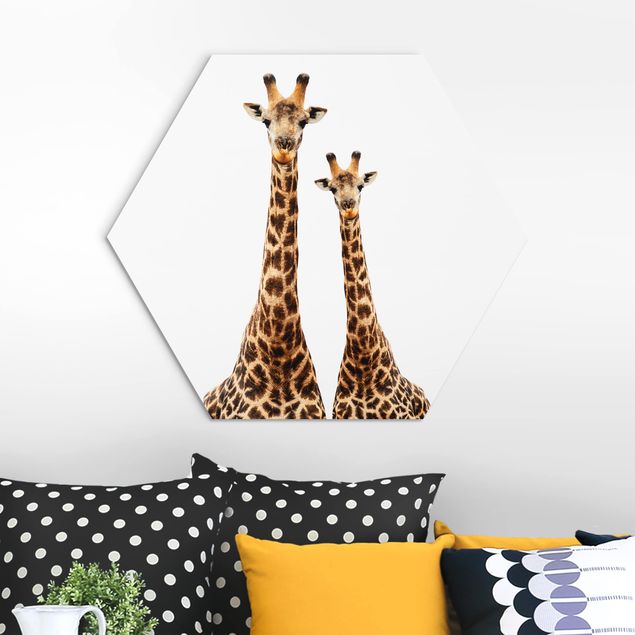 Kinderzimmer Deko Portait Zweier Giraffen