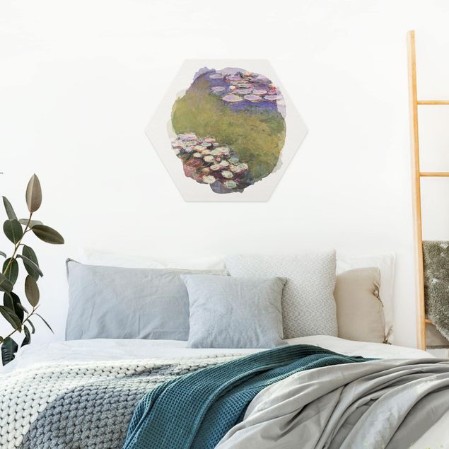 Wanddeko Schlafzimmer Wasserfarben - Claude Monet - Seerosen