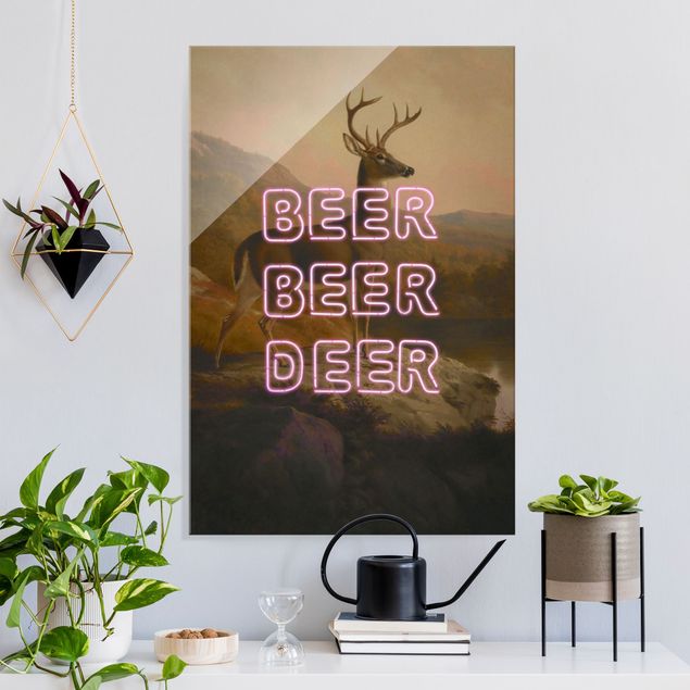 Wanddeko braun Beer Beer Deer