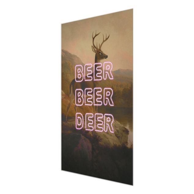 Wanddeko über Bett Beer Beer Deer