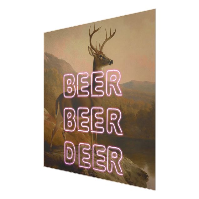 Wanddeko über Bett Beer Beer Deer