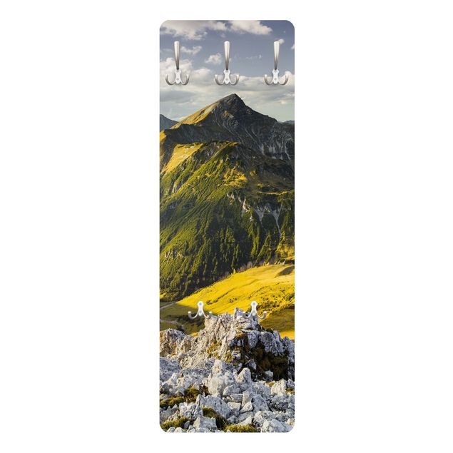 Wanddeko Treppenhaus Berge und Tal der Lechtaler Alpen in Tirol