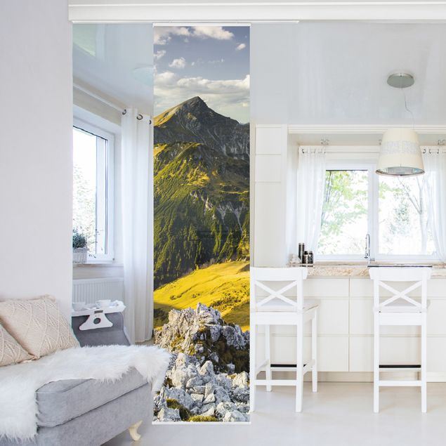 Wanddeko Wohnzimmer Berge und Tal der Lechtaler Alpen in Tirol