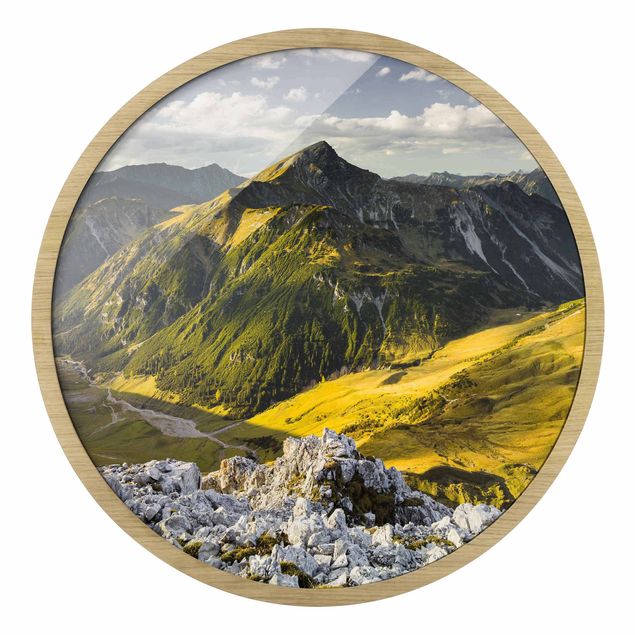 Wanddeko über Sofa Berge und Tal der Lechtaler Alpen in Tirol