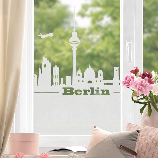Wanddeko Wohnzimmer Berlin Skyline Bordüre