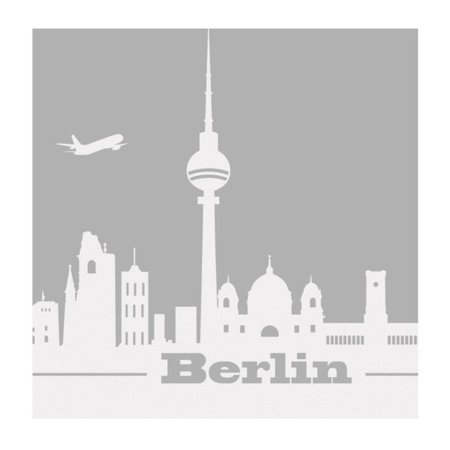 Wanddeko Praxis Berlin Skyline Bordüre