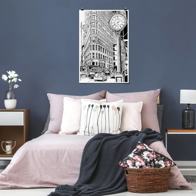 Wanddeko Schlafzimmer City Study - Flatiron Building