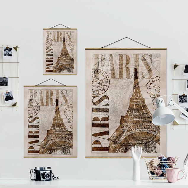 Wanddeko Esszimmer Shabby Chic Collage - Paris