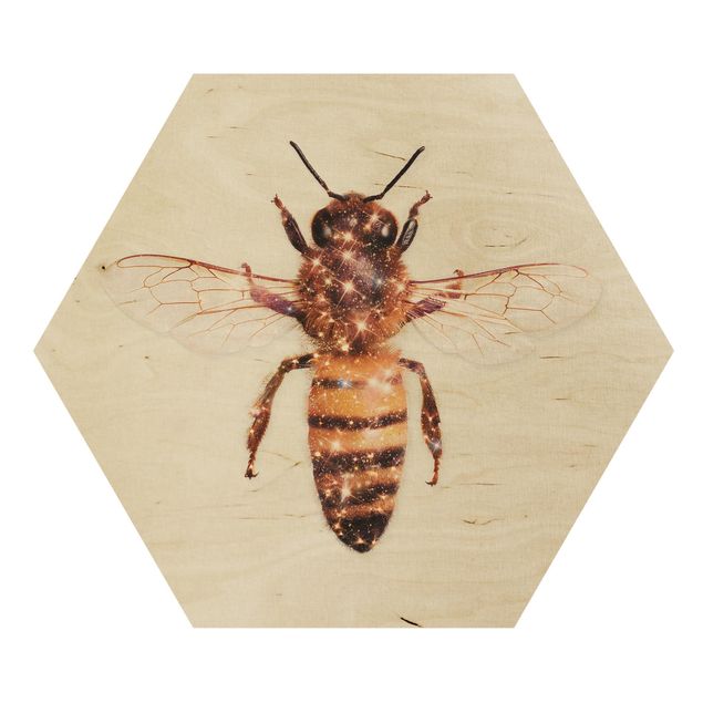 Wohndeko Tiere Biene mit Glitzer