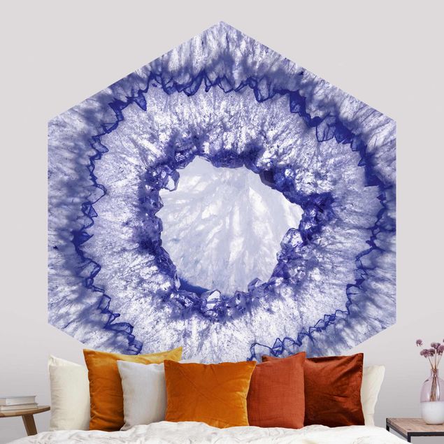 Wanddeko Schlafzimmer Blau Lila Kristall