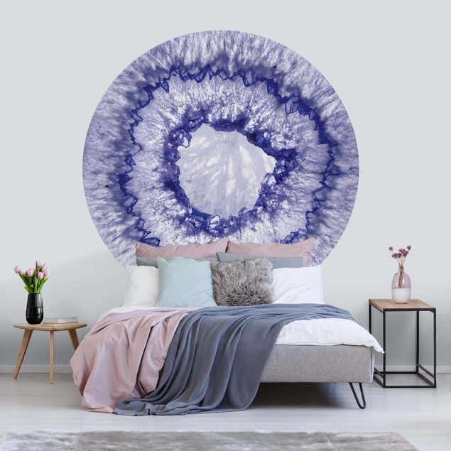 Wanddeko Wohnzimmer Blau Lila Kristall