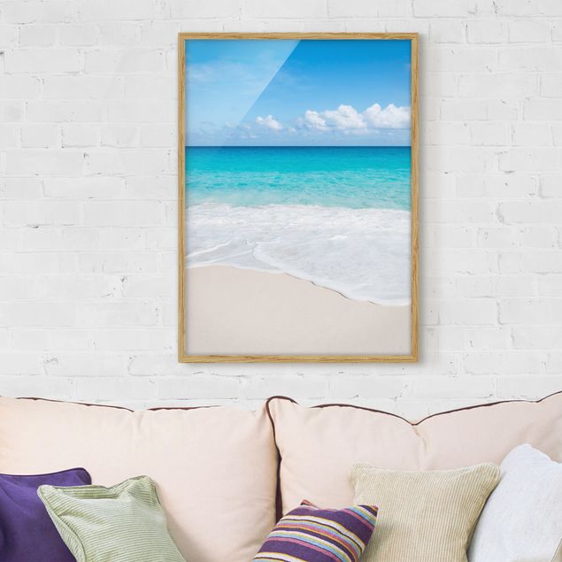 Strandbilder mit Rahmen Blaue Welle