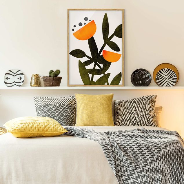 Wohndeko Blume Blüten in Orange