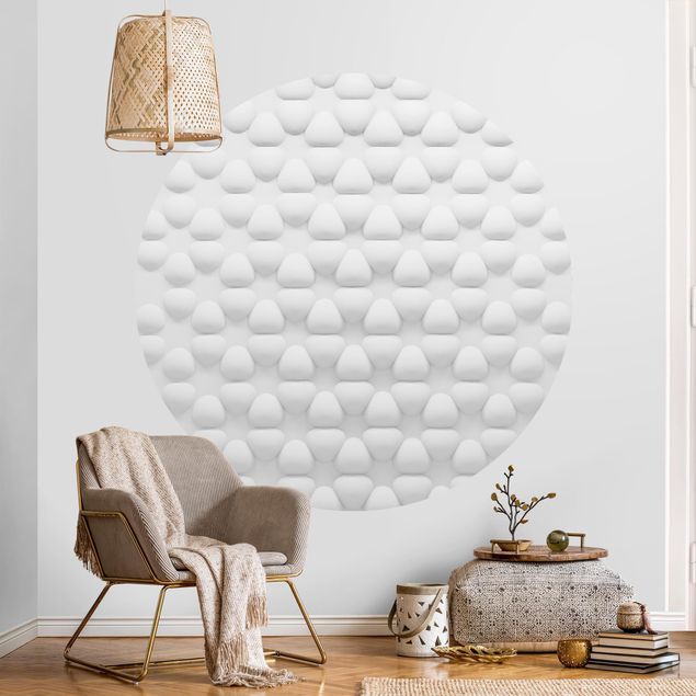 Wanddeko Wohnzimmer Blütenmuster in 3D