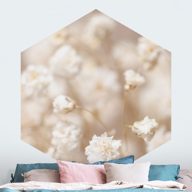 Wanddeko Schlafzimmer Blütenträume in Creme
