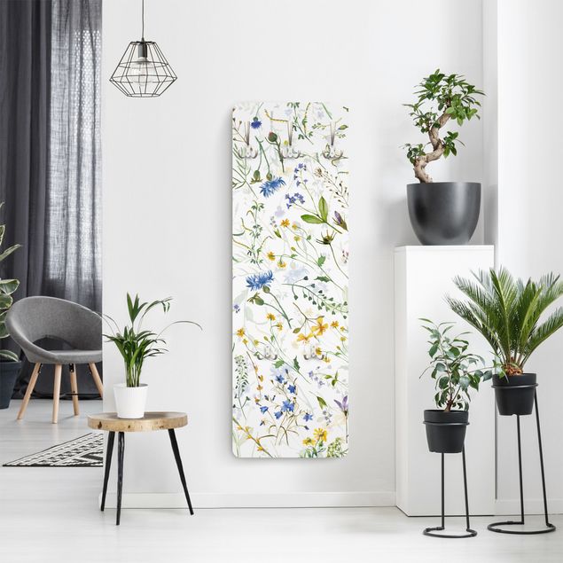 Wanddeko Büro Blumenwiese als Aquarell