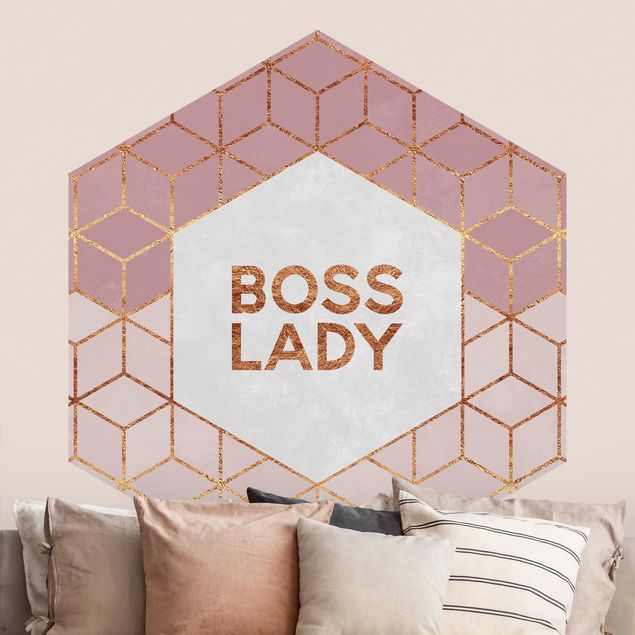 Wanddeko Schlafzimmer Boss Lady Sechsecke Rosa