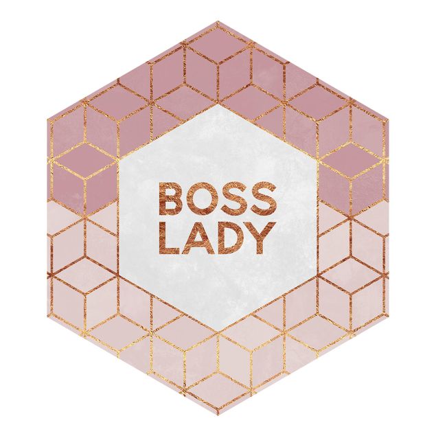 Wanddeko Büro Boss Lady Sechsecke Rosa