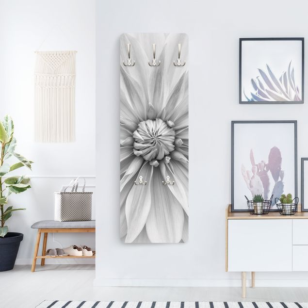 Wanddeko Büro Botanische Blüte in Weiß