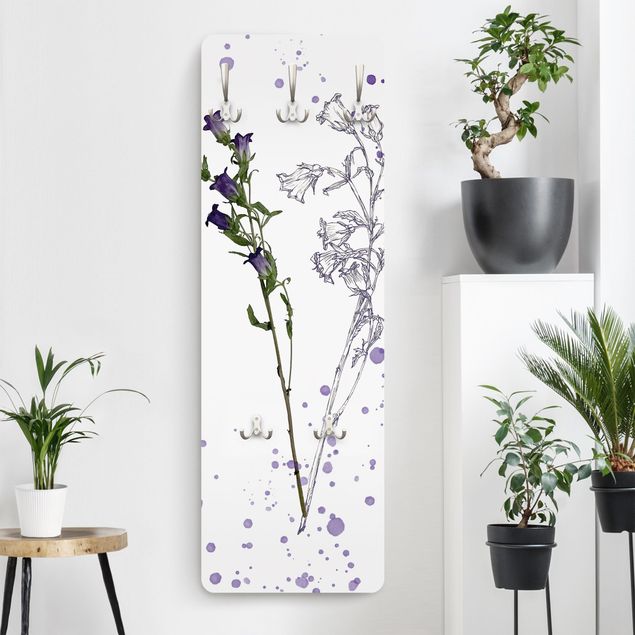 Wanddeko Blume Botanisches Aquarell - Glockenblume