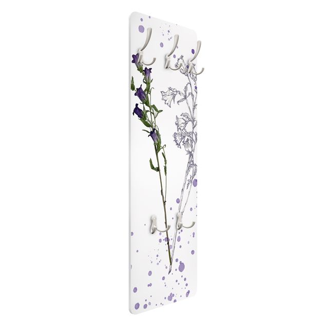Wanddeko weiß Botanisches Aquarell - Glockenblume