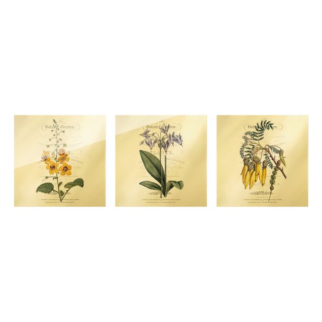 Wanddeko Esszimmer Botanisches Tableau Set I