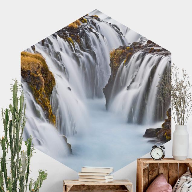 Wanddeko Schlafzimmer Brúarfoss Wasserfall in Island
