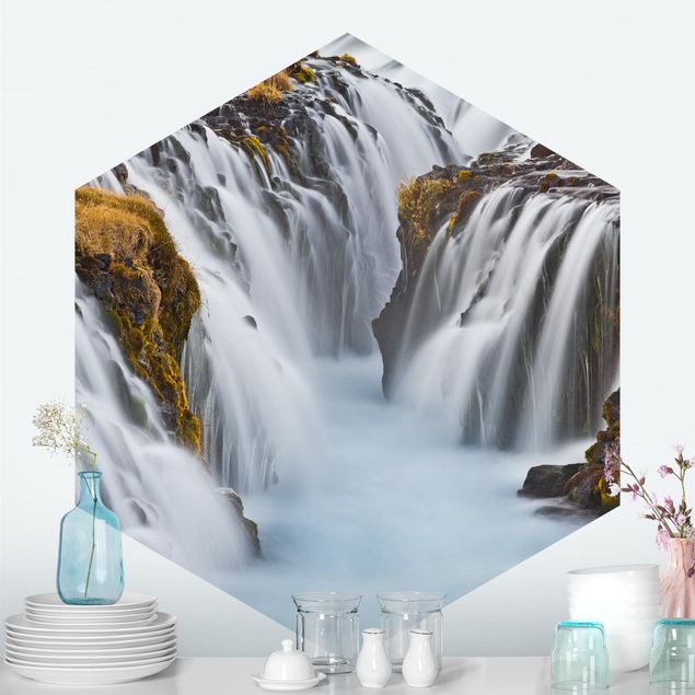 Wanddeko Flur Brúarfoss Wasserfall in Island
