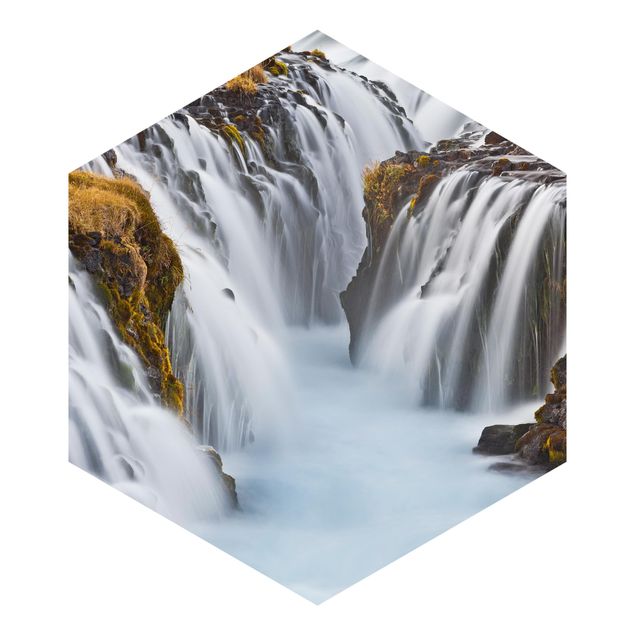 Wanddeko über Sofa Brúarfoss Wasserfall in Island