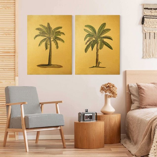 Wanddeko Schlafzimmer Britische Palmen Set