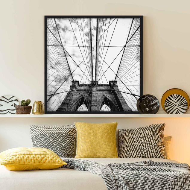 Wanddeko Wohnzimmer Brooklyn Bridge in Perspektive