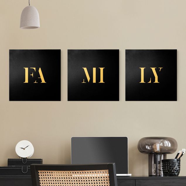 Wanddeko Praxis Buchstaben FAMILY Weiß Set I