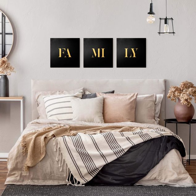 Wanddeko über Sofa Buchstaben FAMILY Weiß Set I