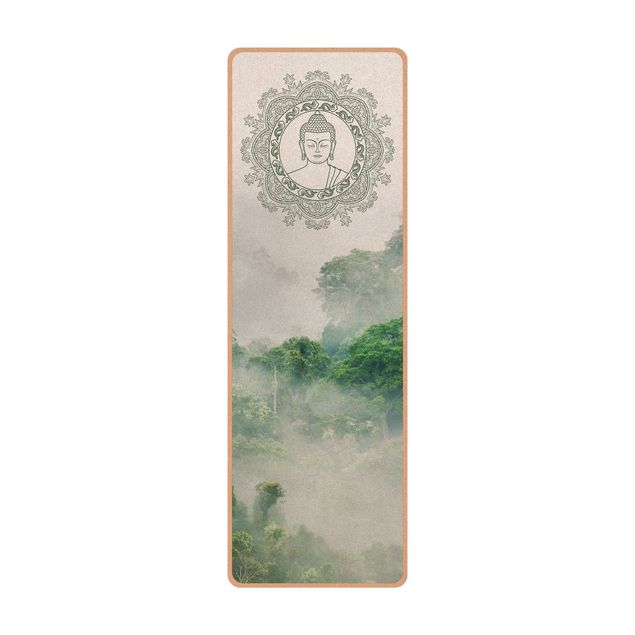 Wanddeko Asia Buddha Mandala im Nebel