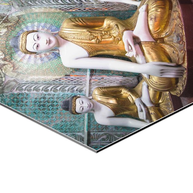 Wanddeko Treppenhaus Buddha Statuen