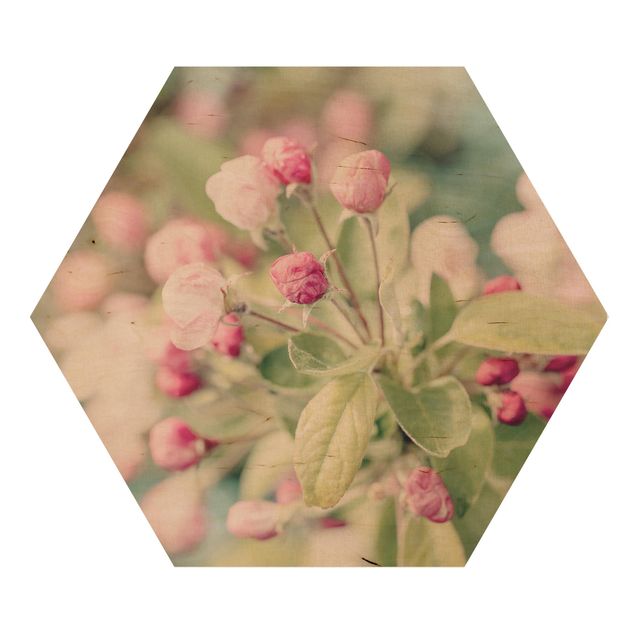 Wanddeko Büro Apfelblüte Bokeh rosa