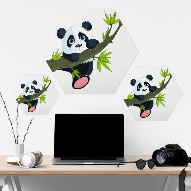 Wandbilder Bäume Kletternder Panda