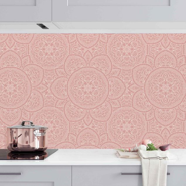 Wanddeko Küche Große Mandala Muster in Altrosa II