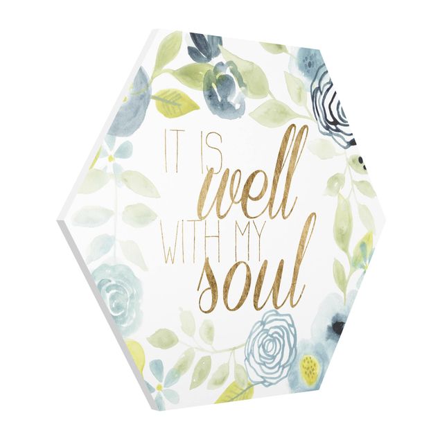 Wanddeko Esszimmer Blumenkranz mit Spruch - Soul
