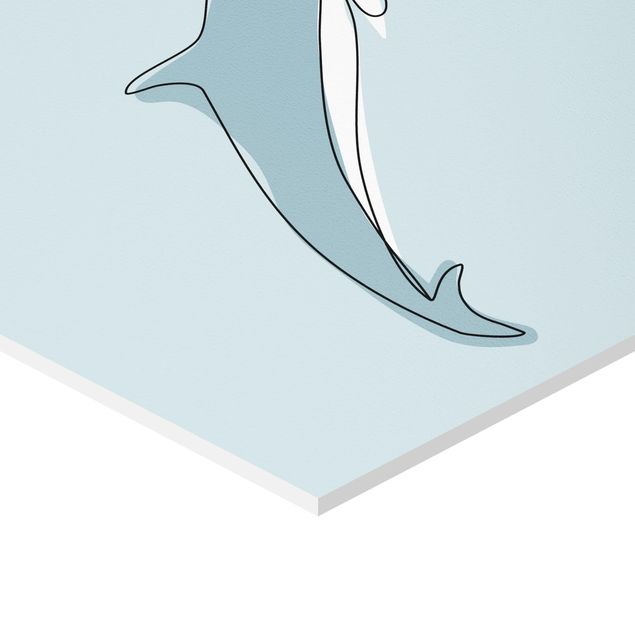 Wanddeko Illustration Delfin Line Art